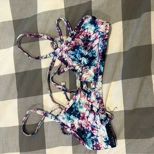 Jolyn Clothing Tie-Dye Bikini - Blue and Pink